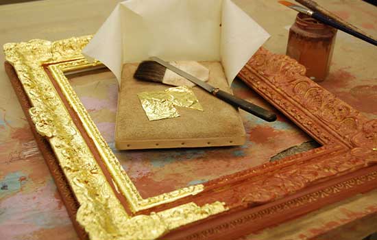 Gold Plated Frame being restored