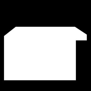 Square chamfered whitewashed 3 inch